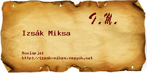 Izsák Miksa névjegykártya
